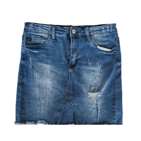 KanCan Denim Jean Mini Skirt Size 4 - Picture 1 of 4